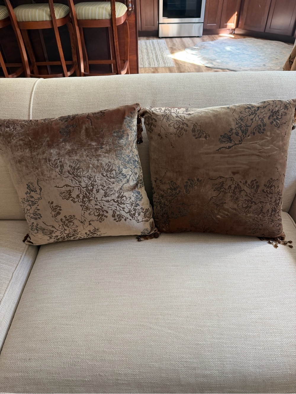 Pair 18” Z Gallerie Plan Nine Throw Pillows Feather Insert